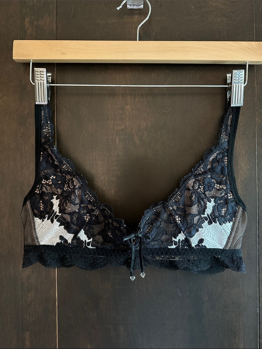 Victoria's Secret Black Lace Bralette with Contrast Lining